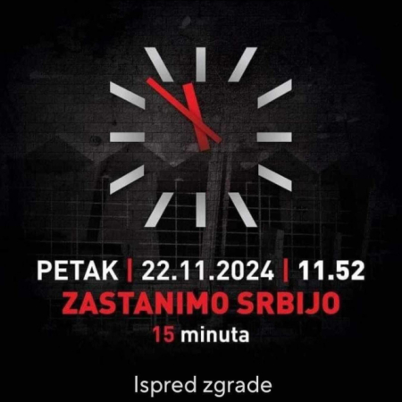 I APATIN STAJE U PETAK U 11:52č: 15 MINUTA ZA 15 STRADALIH U NOVOM SADU